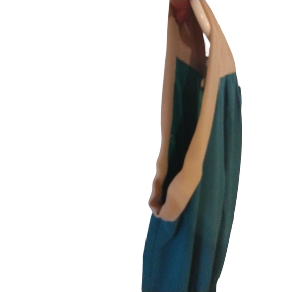 90s Enfocus Women V-Neck Cap Sleeve Tie Waist 2-Toned Midi Plus Size Dress 16W - Picture 4 of 7